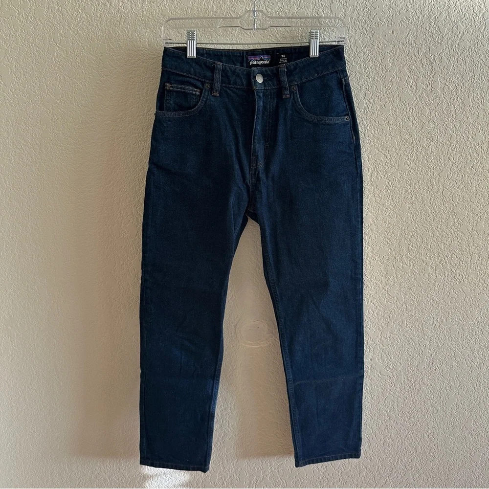 Patagonia Women's Dark Wash Blue Navy Straight-Leg Denim Jeans Size 26 - Picture 1 of 9
